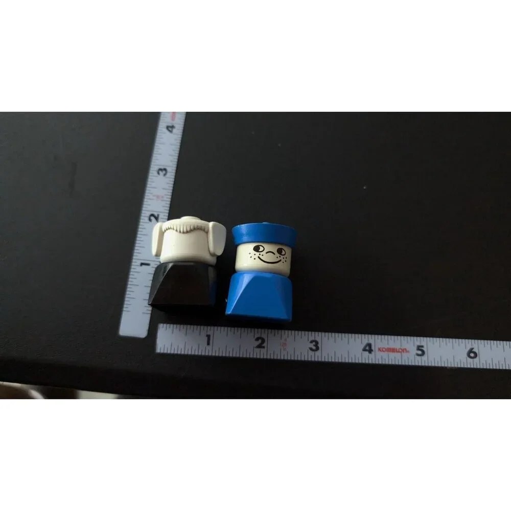 Vintage Lego Duplos Square Figures Boy & Dog‎ Vtg Retro Imaginative Play